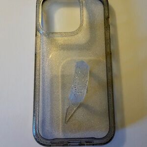 Clear Sparkle Silver Loopy iPhone 14 Pro 6.1” Case